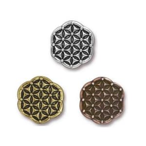 2 pc TierraCast &quot;FLOWER OF LIFE&quot; Button / 3 colors to choose from! / Buttons for jewelry making clothing apparel