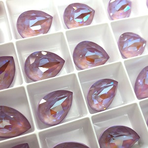 2pc Lavender Delite 18x13mm Swarovski Crystal Pears / Article # 4320