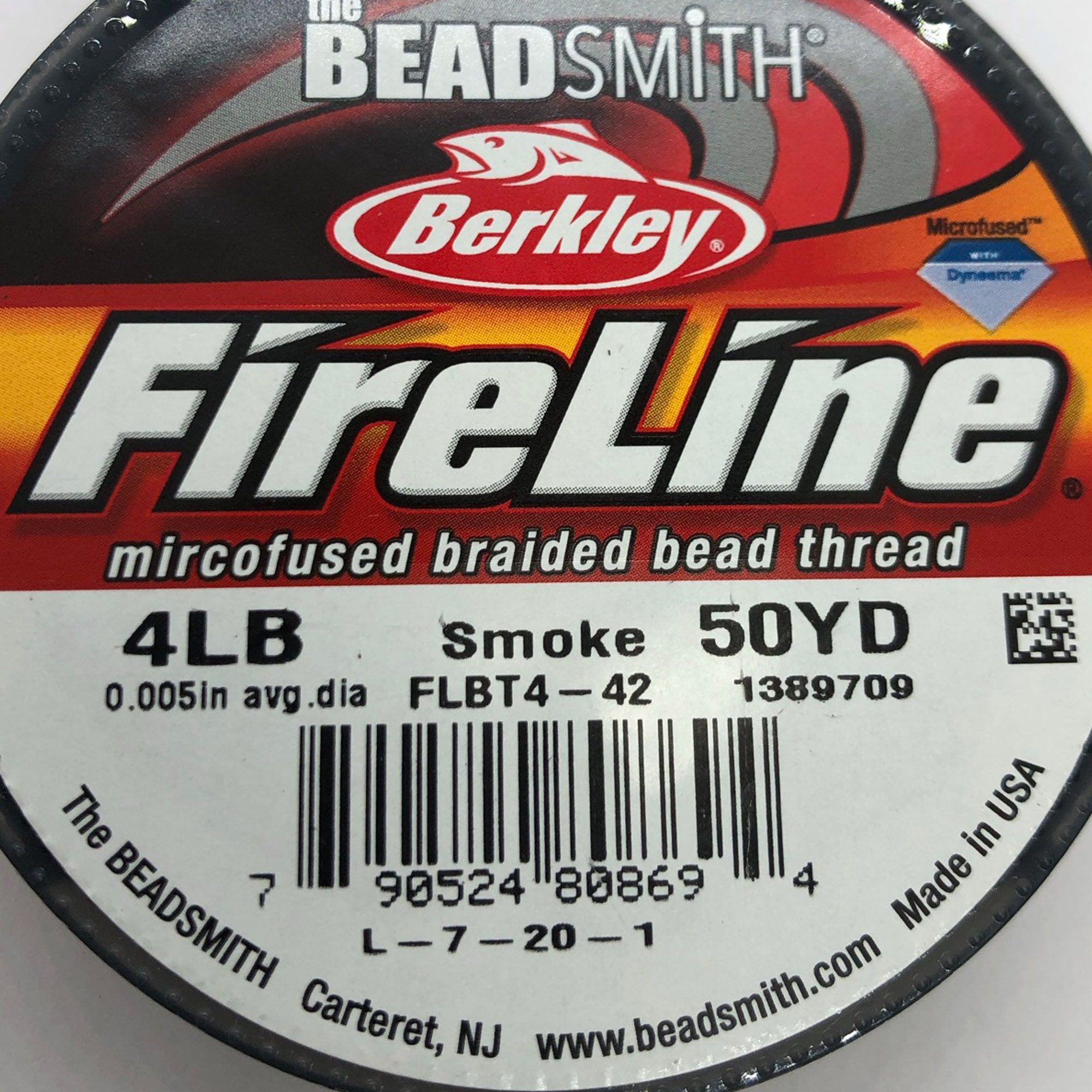 4lb .005in SMOKE FireLine - 50 YARDS / Microfused Braided Bead Thread /  Berkley / Bead weaving beading thread 4 pound