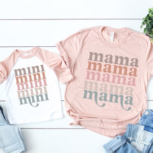 Retro Mama Mini Shirt, Mothers Day Gift, Mama and Mini Matching Shirts, Mommy and Me Shirt, Mommy and Me Outfits, Mom and Daughter Shirts