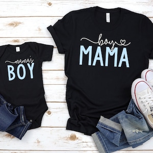 Boy Mama & Mama's Boy Matching Tees, Matching Mommy and Me Shirt, Mother’s Day Gift Shirts,