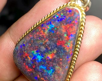 Rare old collection rainbow andamooka hard matrix opal natural polish