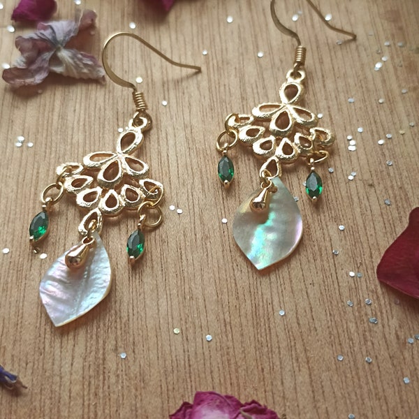 Mélusine, boucles d'oreilles noël, boucles d'oreilles vert sapin, vert émeraude