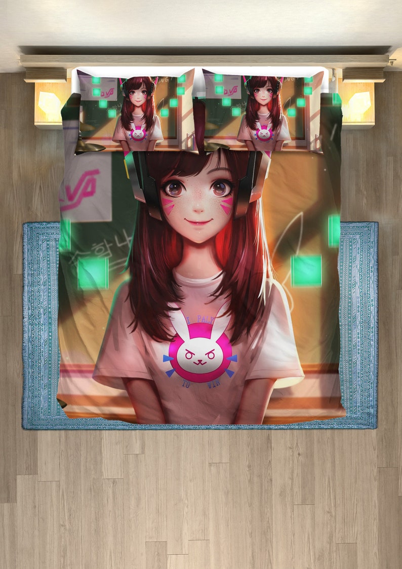 Overwatch Duvet Dva Bedding Set Twin Queen King Image 0