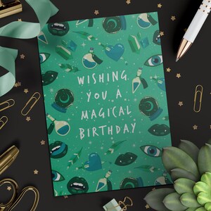 Passions, Potions and Poisons - GREEN  -  GREETING CARD