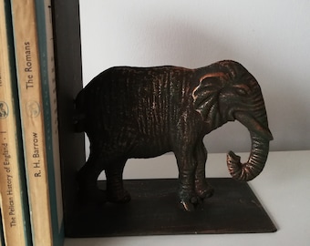 Vintage 1980s Copper Pair of Elephant Bookends, Interior Styling, Animal Decor-  Vintage Home, Mid Century Home, Vintage Interiors