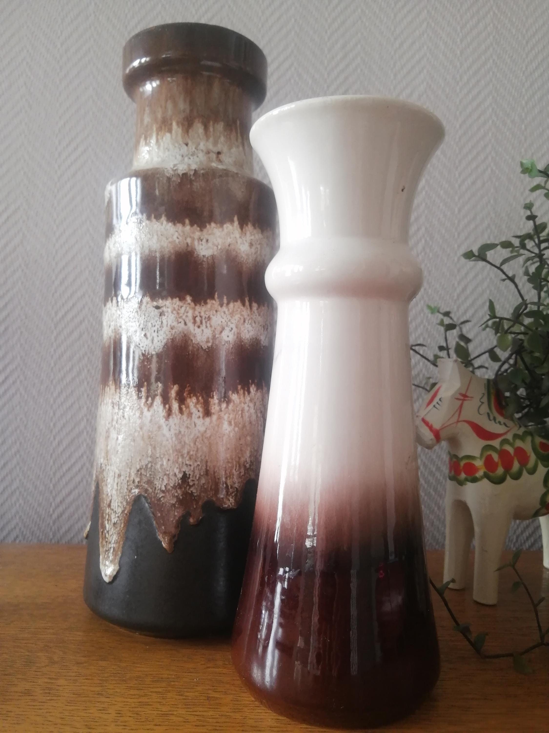 工芸品 Vintage Bay Keramik West German Vase Tall Mid-Century West German Vase from Bay Keramik, 1960s