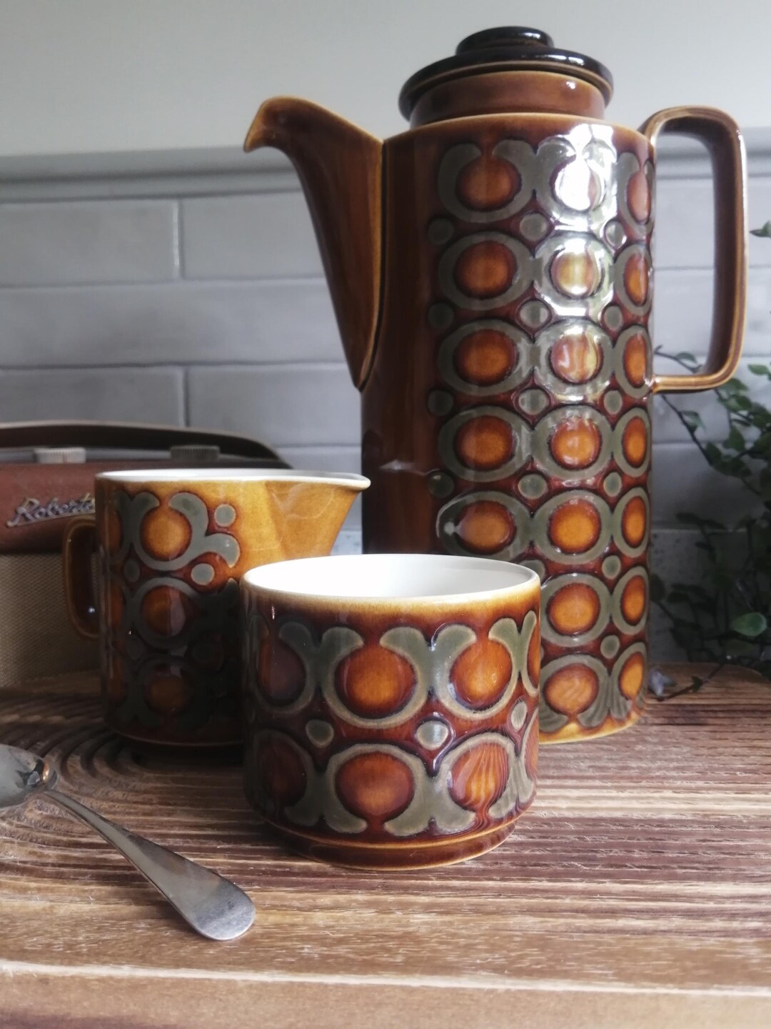 Vintage 1970s Hornsea Bronte Coffee Pot, Milk Jug & Sugar Bowl ...