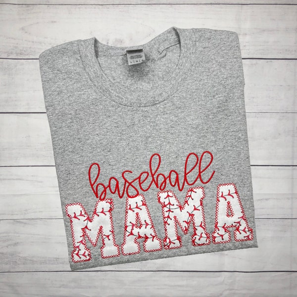 Baseball Mama Shirt, Ball Mom Shirt, Embroidered Baseball Shirt, Ball Park Mom, Embroidered Appliqué Shirt, Custom Baseball Shirt