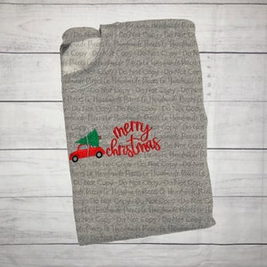 Merry Christmas Sweatshirt, Embroidered Sweatshirt, Christmas Applique, Christmas Shirt, Christmas Shirt for Women, Christmas Sweatshirt