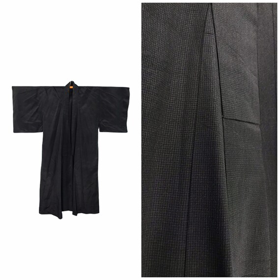 Authentic vintage yukata kimono/dark brown kimono