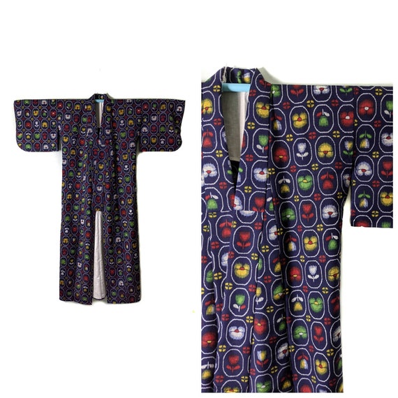 Authentic Japanese Kimono Yukata in Unique Multico