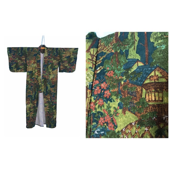 BEAUTIFUL vintage kimono yukata ancient village in