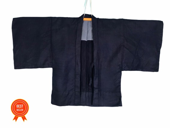 Authentic vintage haori navy blue/men wool haori