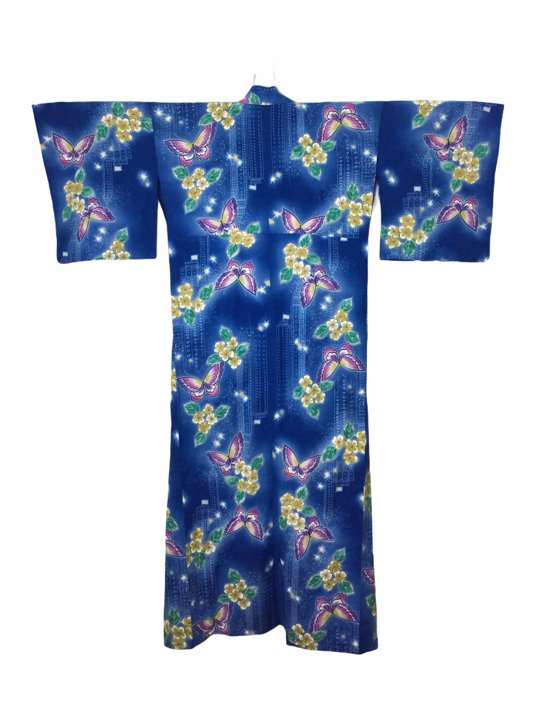 Authentic Japanese Kimono Yukata in Night /butterfly / Flower Etsy UK