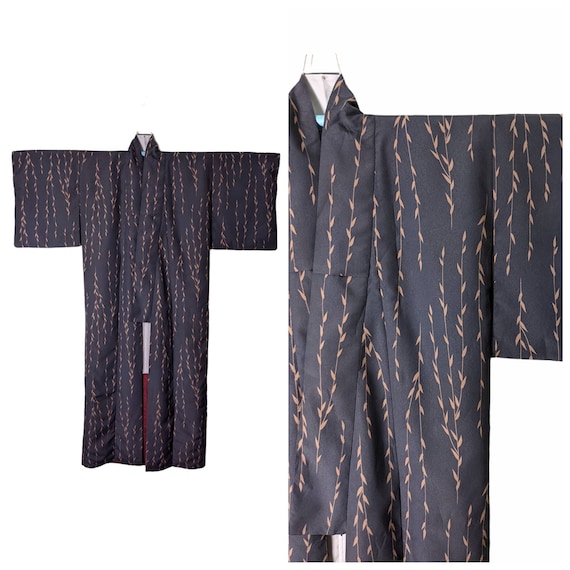 Authentic Japanese Kimono Yukata in Flower Motif