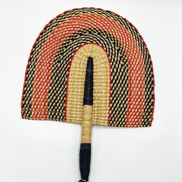 Braided African fan / Decorative Bolga fan / Handmade colorful wall fan