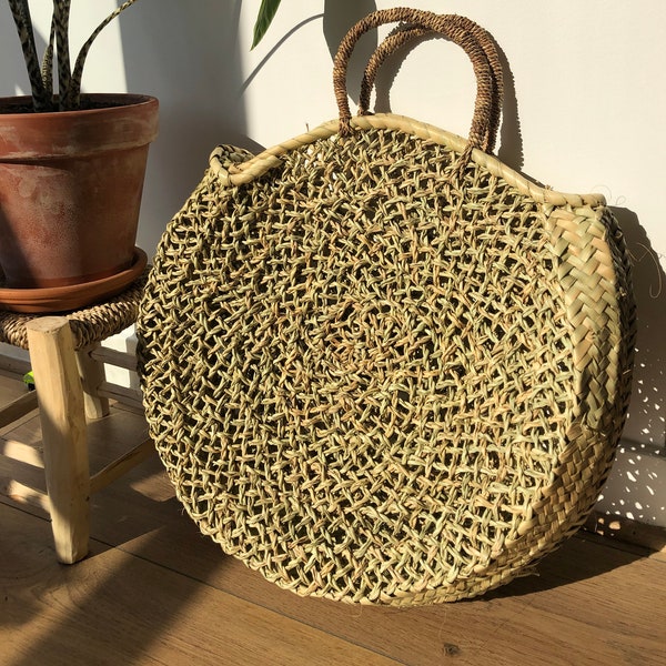 Panier rond tressé dentelle taille L