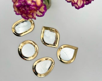 Moroccan mini mirrors hammered in gilded copper 5 models available