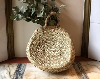 Mini braided round basket with handles / Moroccan basket / children's basket