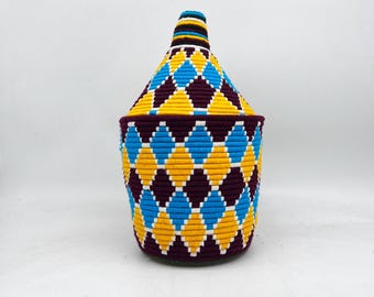 Stor berberkorg med lock – marockanskt hantverk | Boho chic inredning och naturlig förvaring