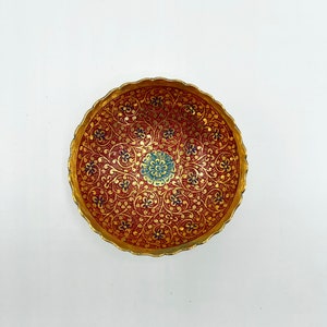 Mini Berber brass cups with chiseled and painted patterns floral patterns several models available MODELE 2