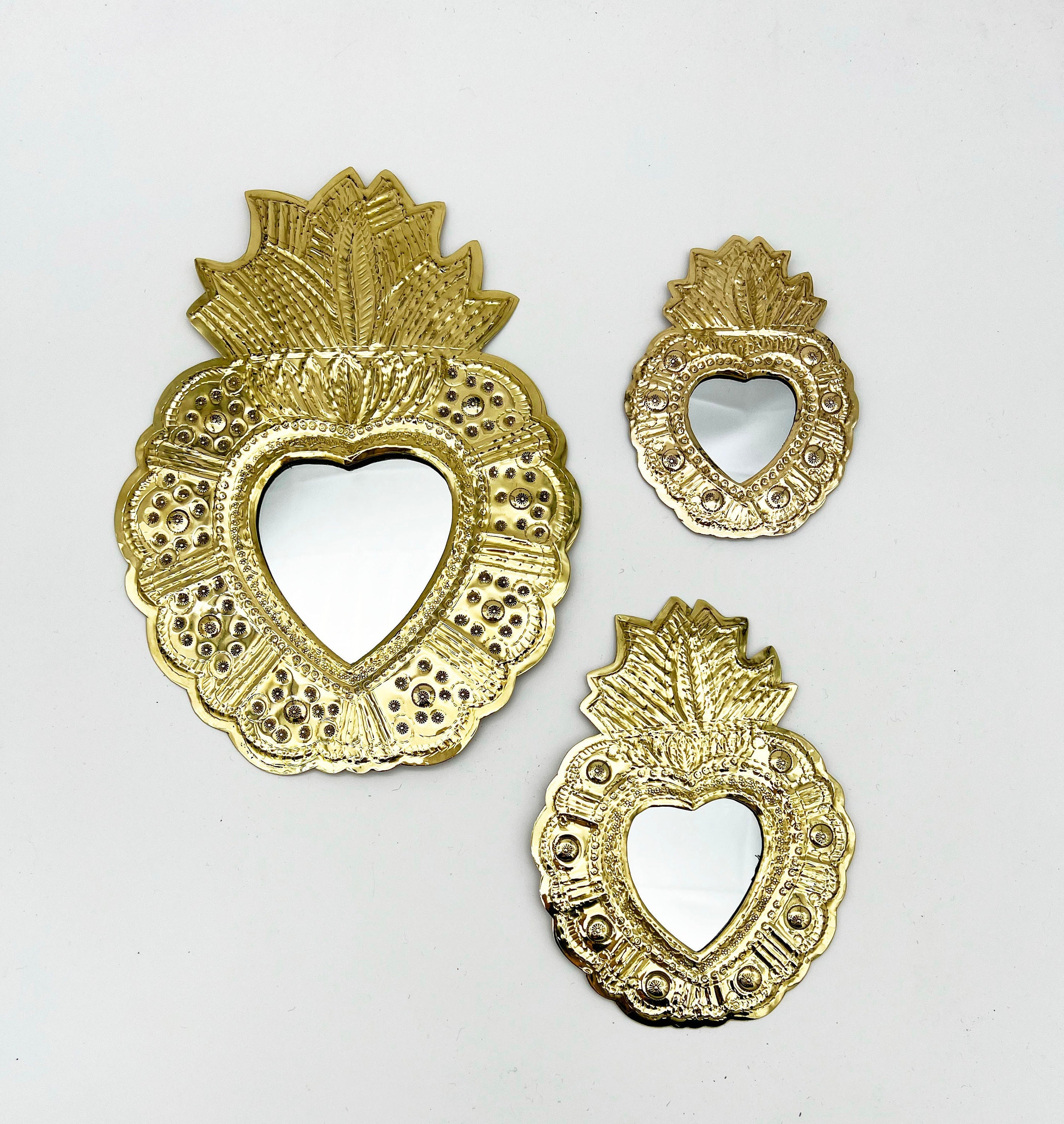 Miroirs Coeur Dorés - Ex Voto Muraux