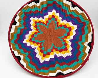 Colorful Moroccan Berber wall basket / ethnic basket / colorful Berber tray