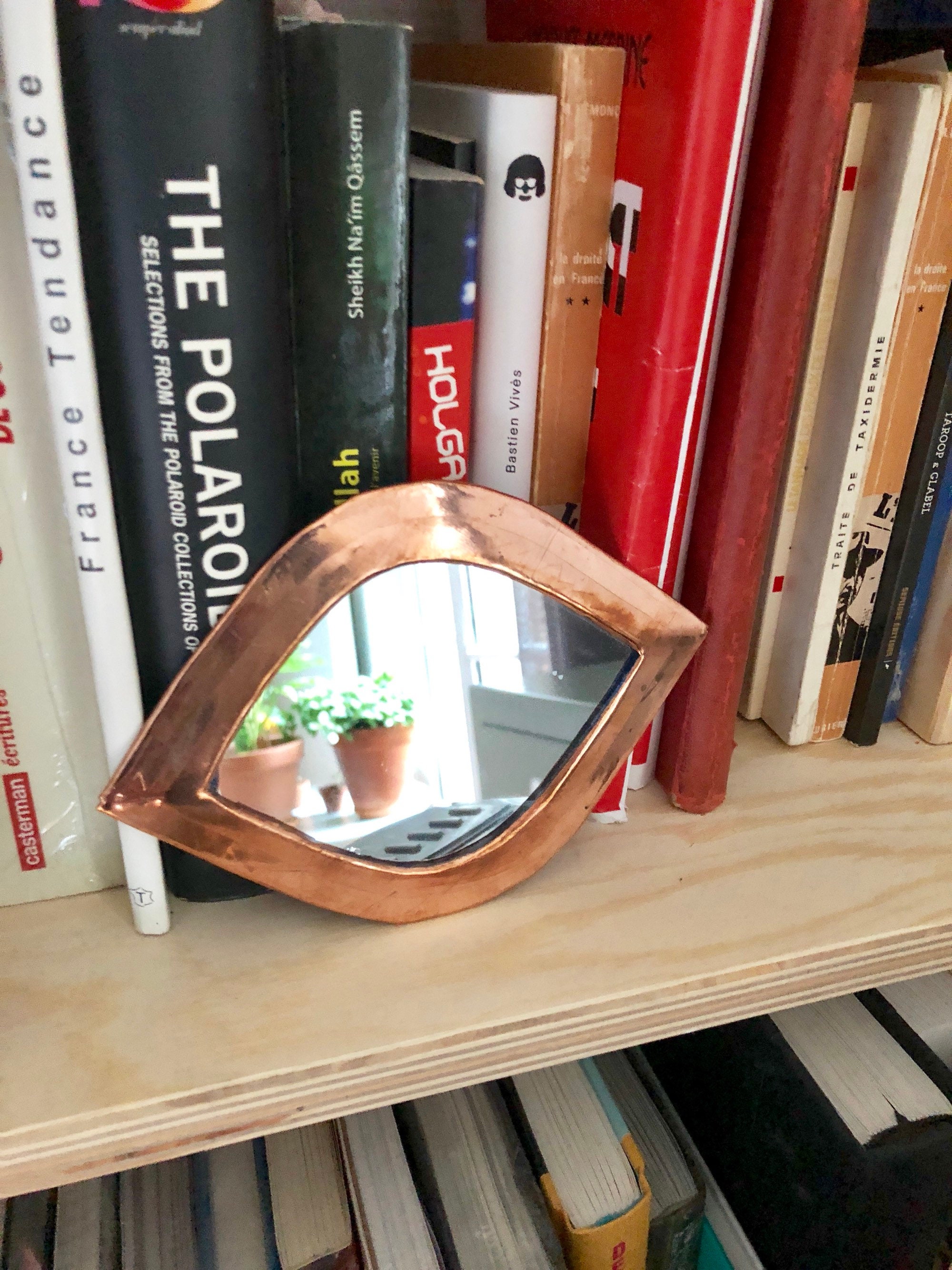 Miroir Cuivre Rouge Forme Oeil Pm