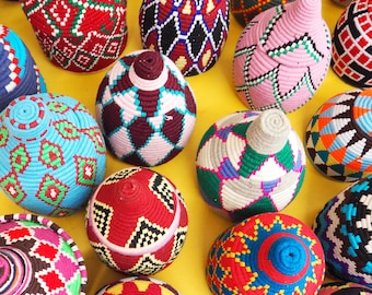 Several models available! Woven Berber box with lid / colorful Moroccan basket / ethnic basket