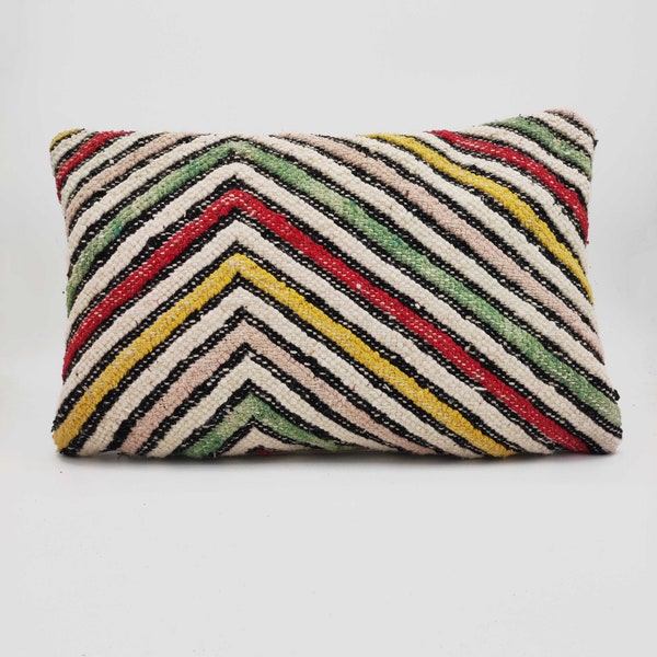 Housse de coussin berbère marocain Kilim laine 50x35cm