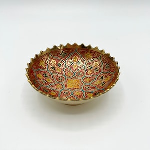 Mini Berber brass cups with chiseled and painted patterns floral patterns several models available image 2