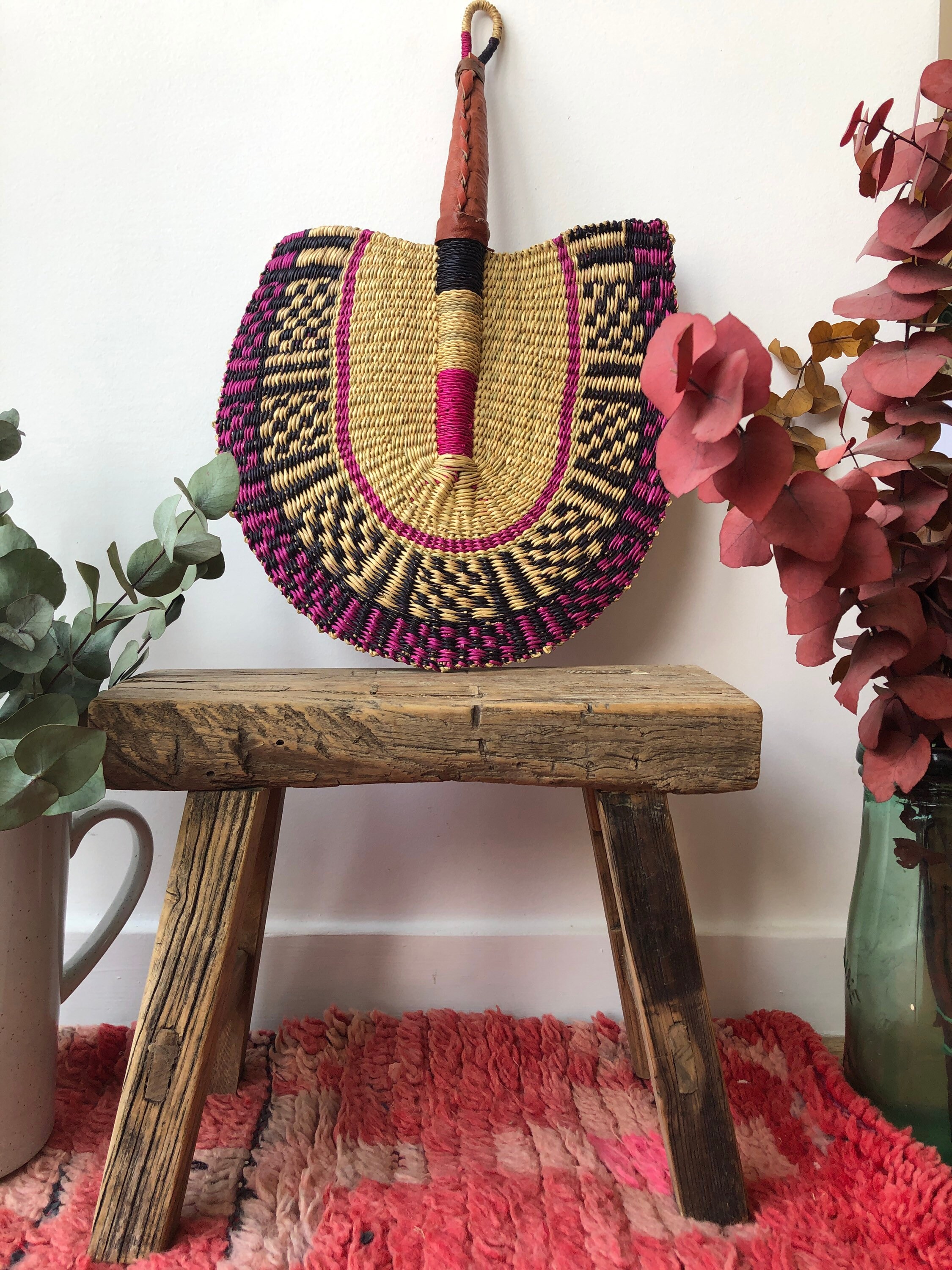 Éventail Africain Bolga/Eventail Tresse Pièce Unique