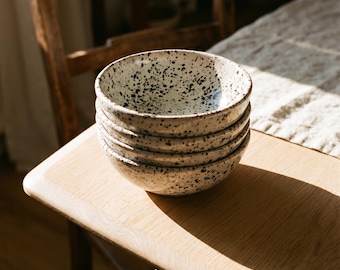 Céramique mouchetée / bol fabriqué au Maroc / Bol en céramique motif moucheté / fait main / pièce unique