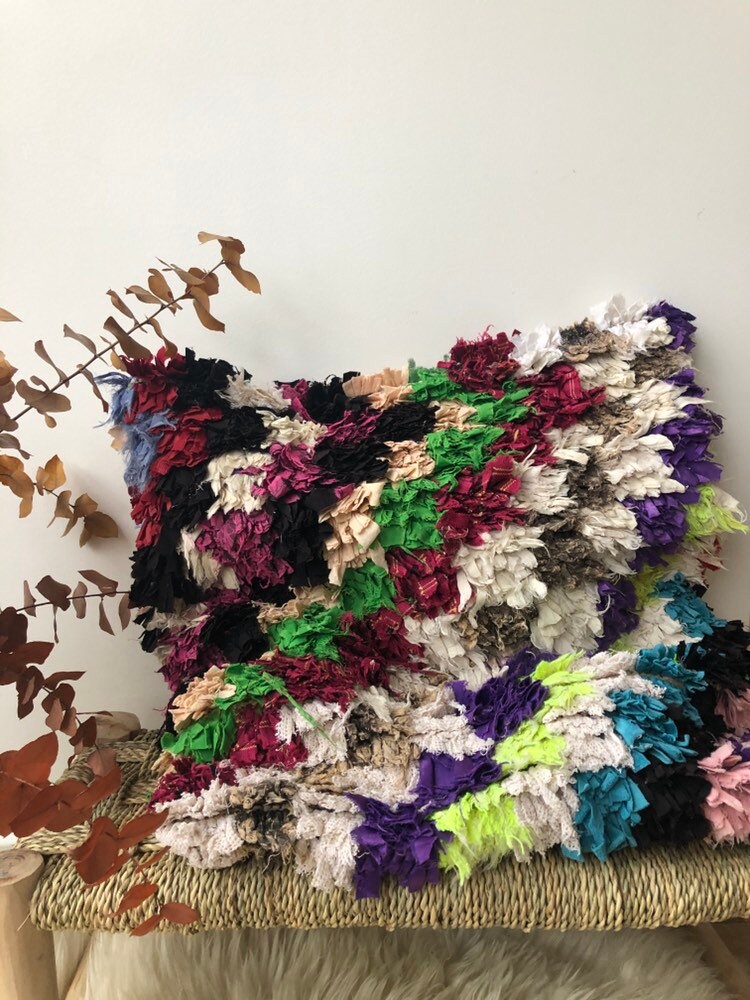 Housse de Coussin Berbère Boucherouite 55x55cm