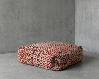 Vintage Moroccan Berber pouf (Beni M'guild style) / Boho pouf / Boho floor cushion
