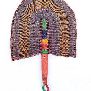 African woven fan / Colorful decorative fan / Wall fan