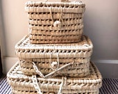 Natural palm leaf suitcases 3 sizes baby suitcase birth suitcase Moroccan suitcase