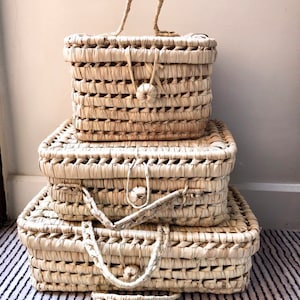 Natural palm leaf suitcases 3 sizes / baby suitcase / birth suitcase / Moroccan suitcase