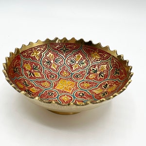 Mini Berber brass cups with chiseled and painted patterns floral patterns several models available image 4