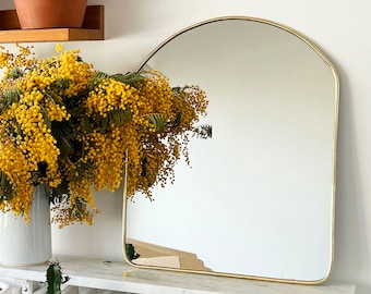 Miroir arche laiton doré