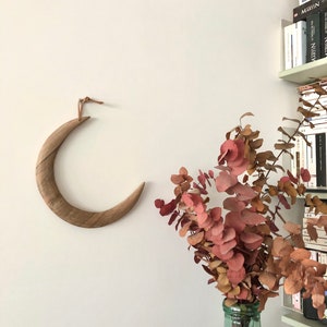 Walnut wooden moon crescent to hang
