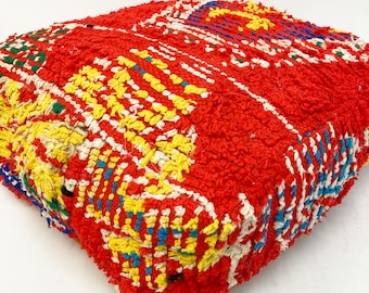 Pouf berbère marocain Azilal vintage 60x60x20cm