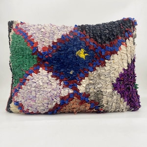 Marokkanischer Berber-Kissenbezug Boucherouite 60x40cm