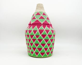 蓋付き大型ベルベルバスケット – モロッコの職人技 | ボヘミアンシック