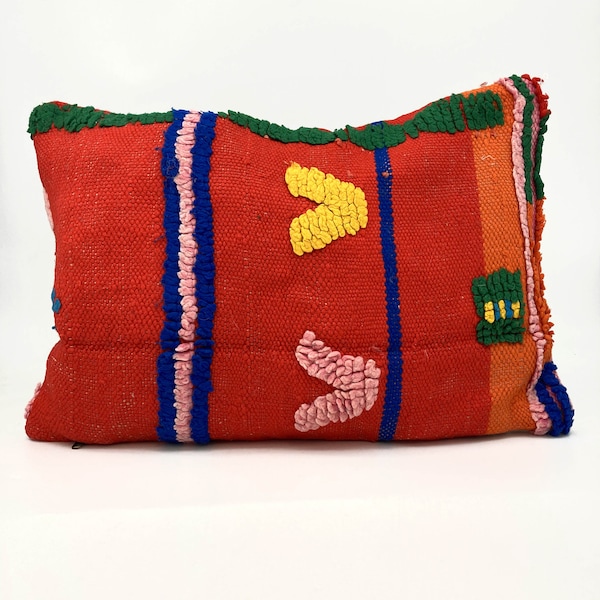 Housse de coussin berbère marocain Kilim 60x40cm