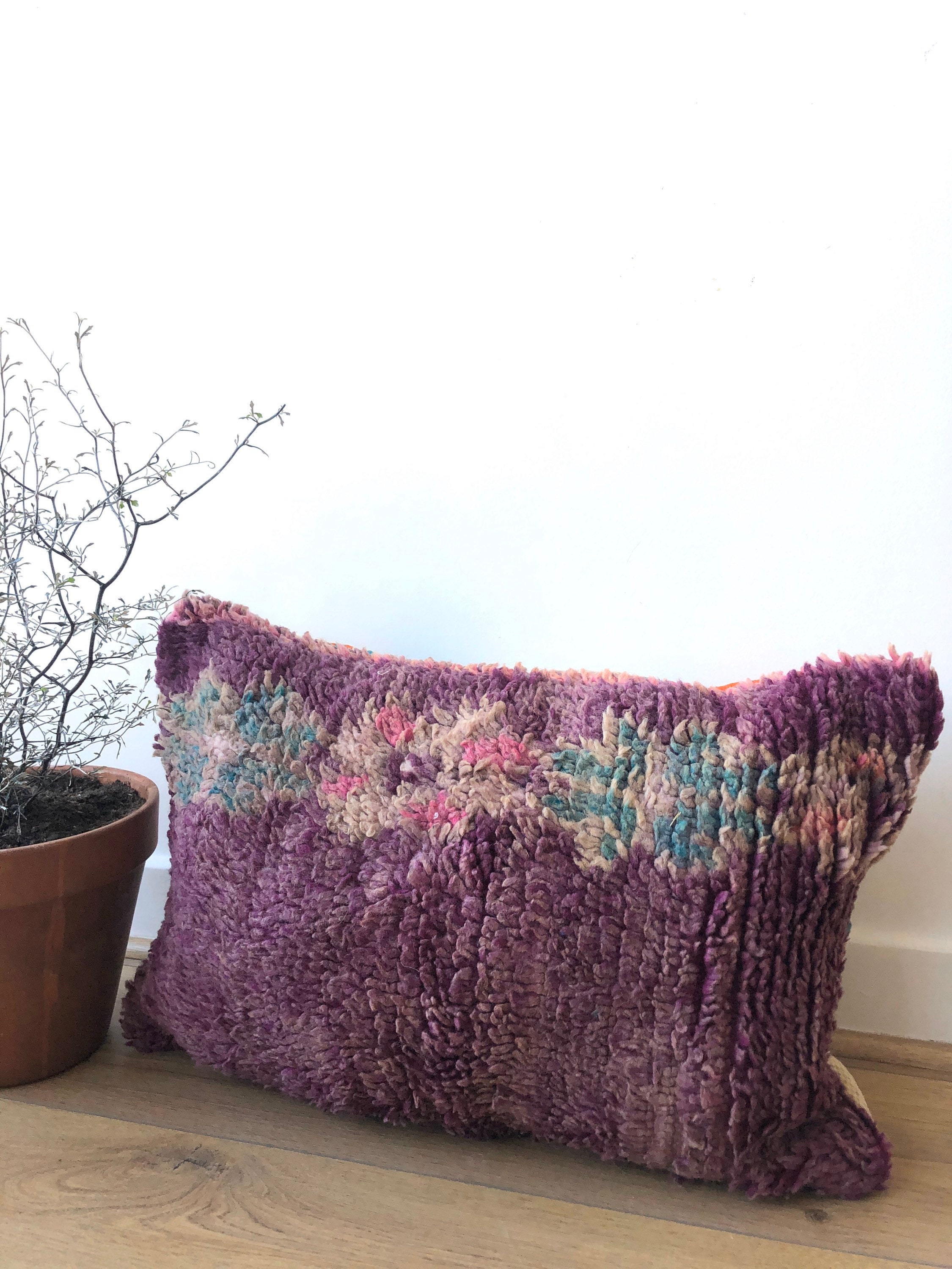 Housse de Coussin Berbère Boujaad Coloré 55x38cm Pièce Unique