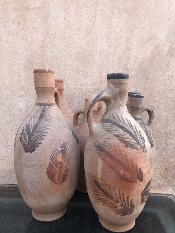 古いベルベル人の壺 / モロッコ陶器 / テラコッタの花瓶 - Etsy 日本