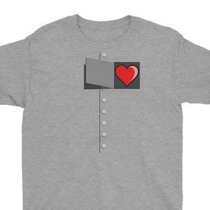 Tin Man Heart T-Shirt-OZ Tinman Halloween Costume Tshirt-Youth Short Sleeve T-Shirt