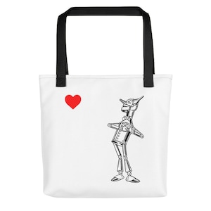 Wizard of OZ Tin Man Follow Your Heart Tote bag